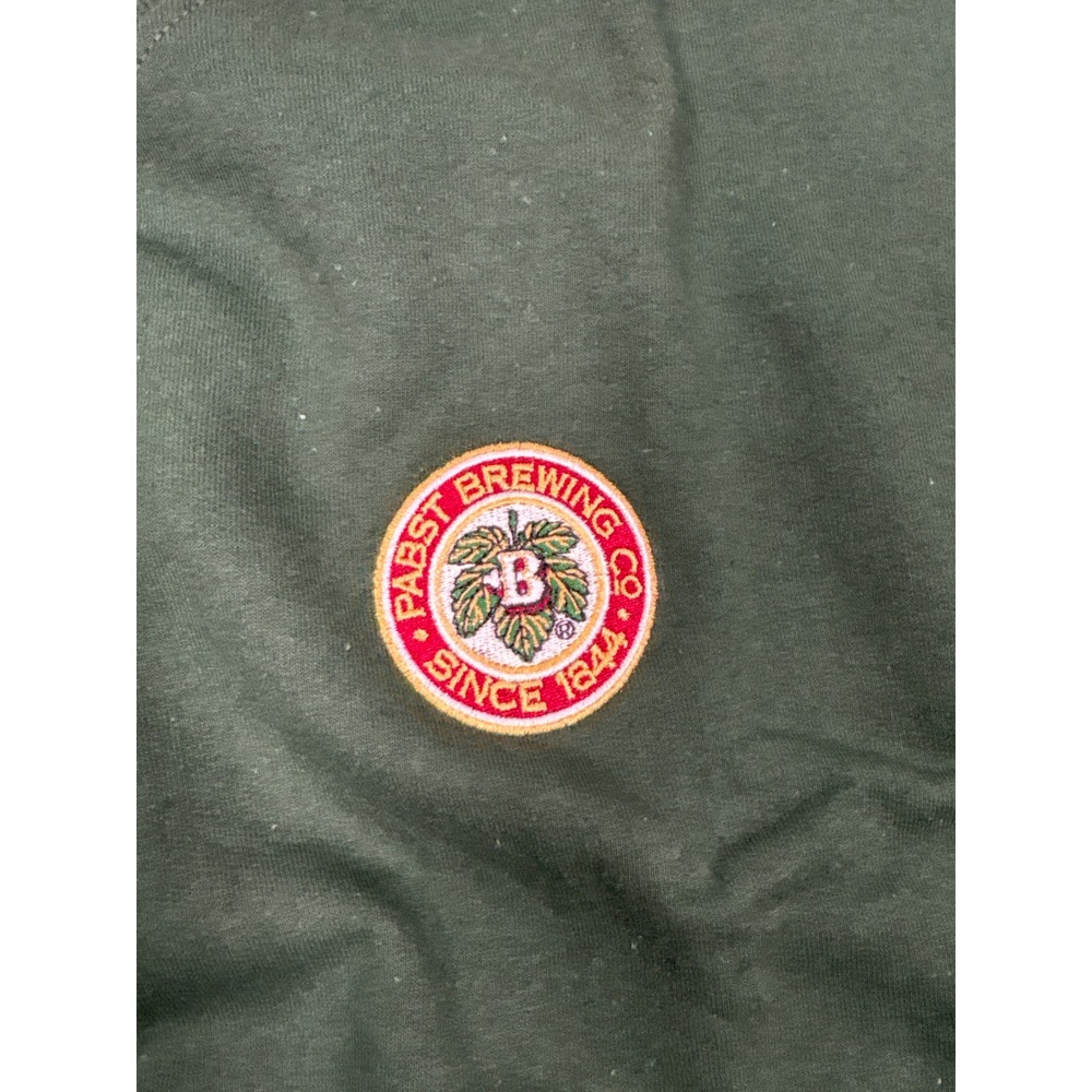 Pabst Brewing Co Gildan Heavy Blend Sweatshirt Green XL Embroidered Crewneck
